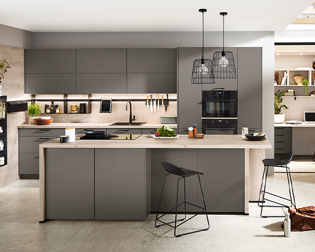 Grey Modular Kitchen Colour Combination
